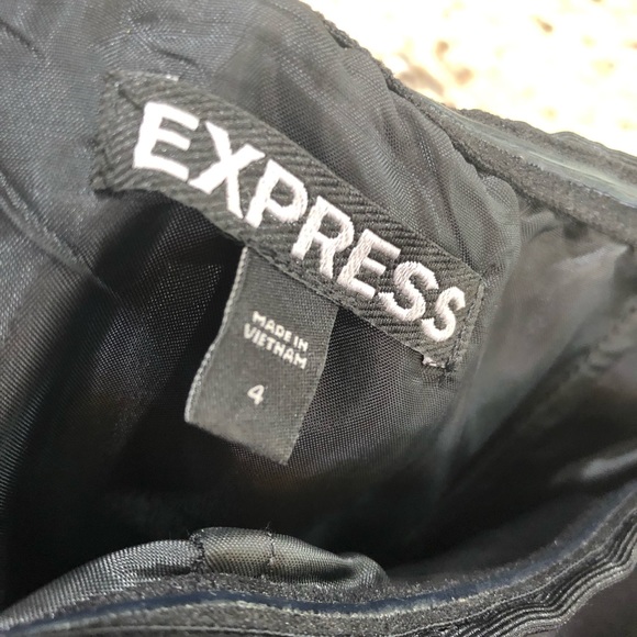 Express Strapless Black Cocktail Party A-line Mesh Hem Knee Length Dress 4 - Picture 8 of 9